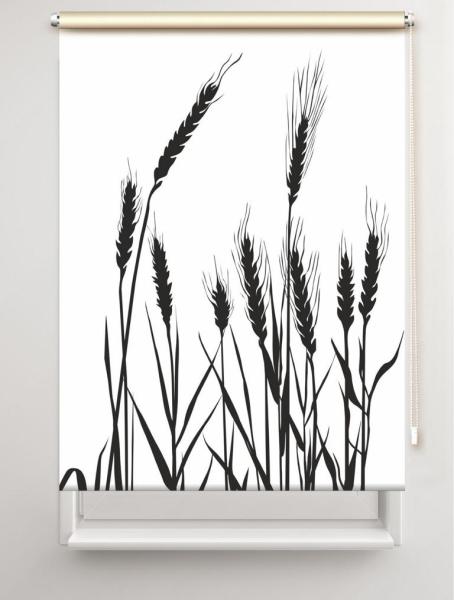 Rollo cereal 24 - blanco black, Rollo, Motivrollo, Rollo mit Druck, Fotorollo, bedrucktes Rollo, Fensterrollo,verdunkelndes Rollo, Sonnenschutz Rollo